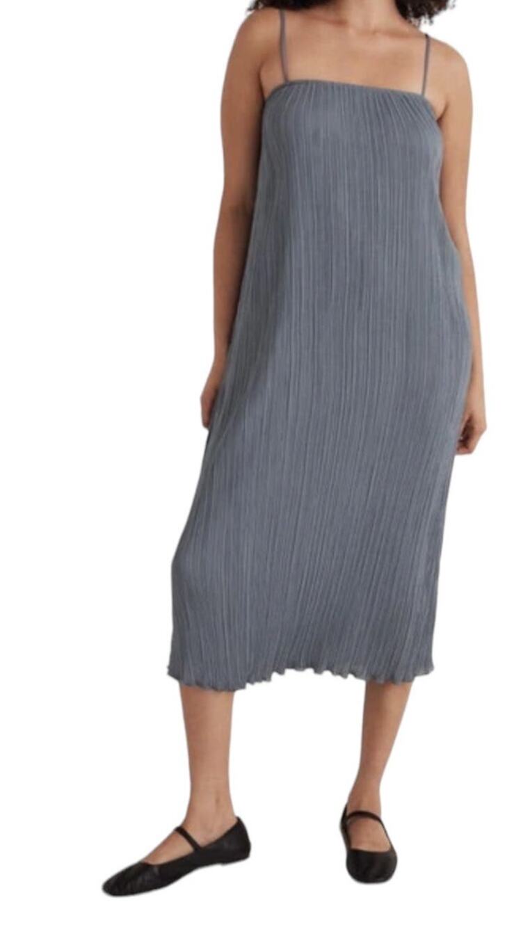 Madewell dress The Goldie plisse blue size 10